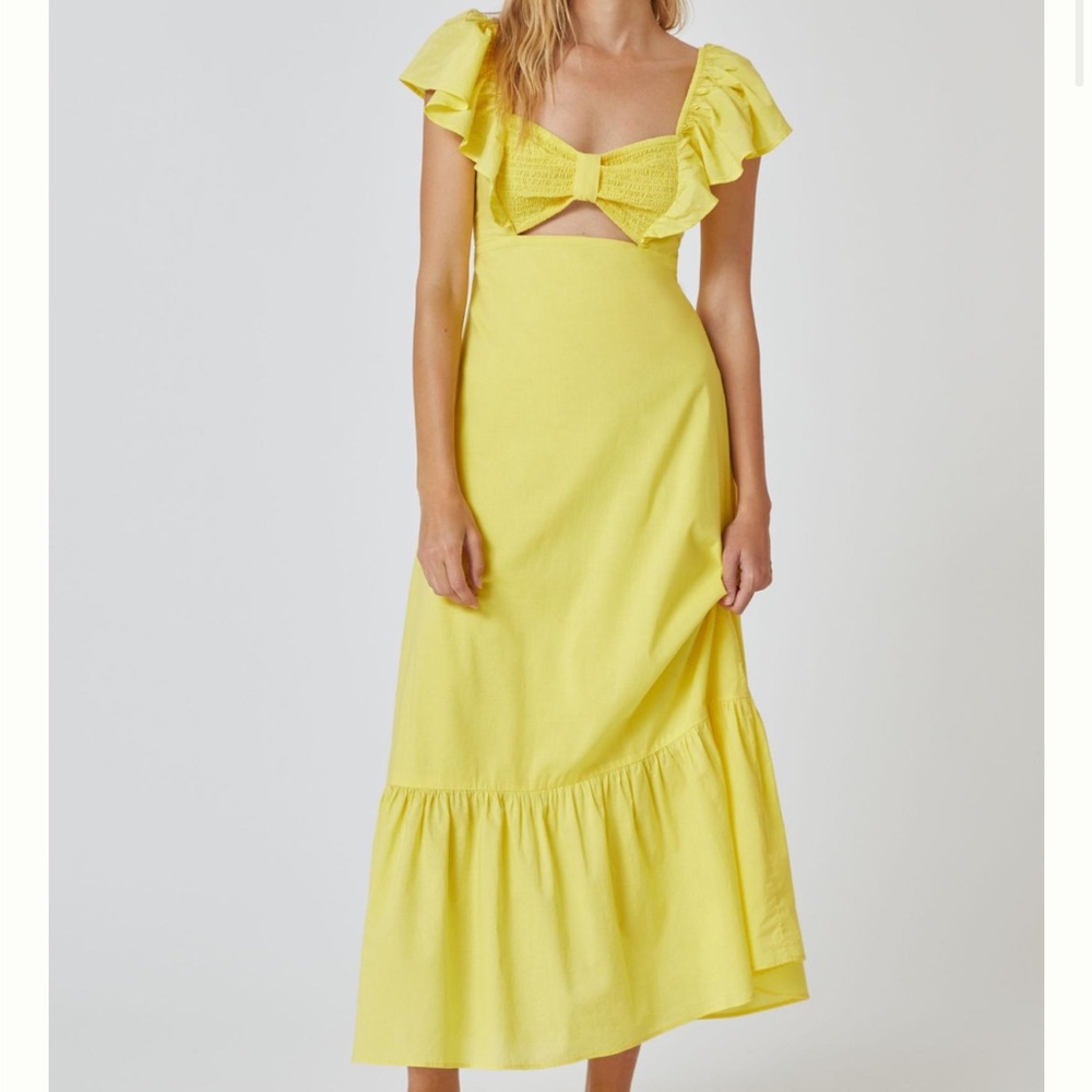 Anthropologie Farm Rio Yellow Maxi Dress